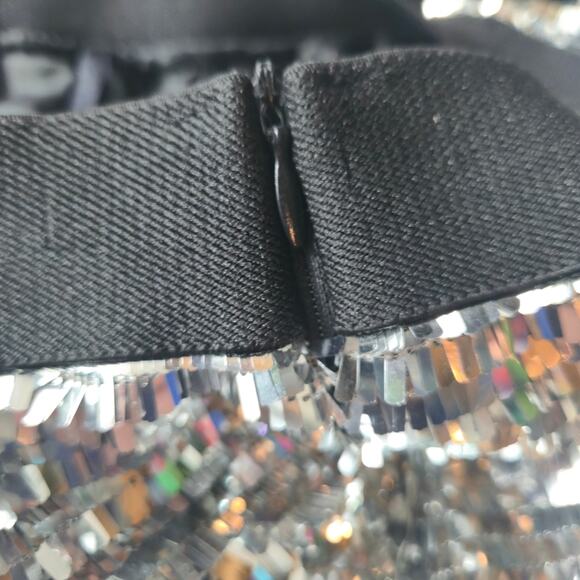Motel Rocks Sequined Cochlea Mini Skirt Silver Size Medium - Picture 6 of 8